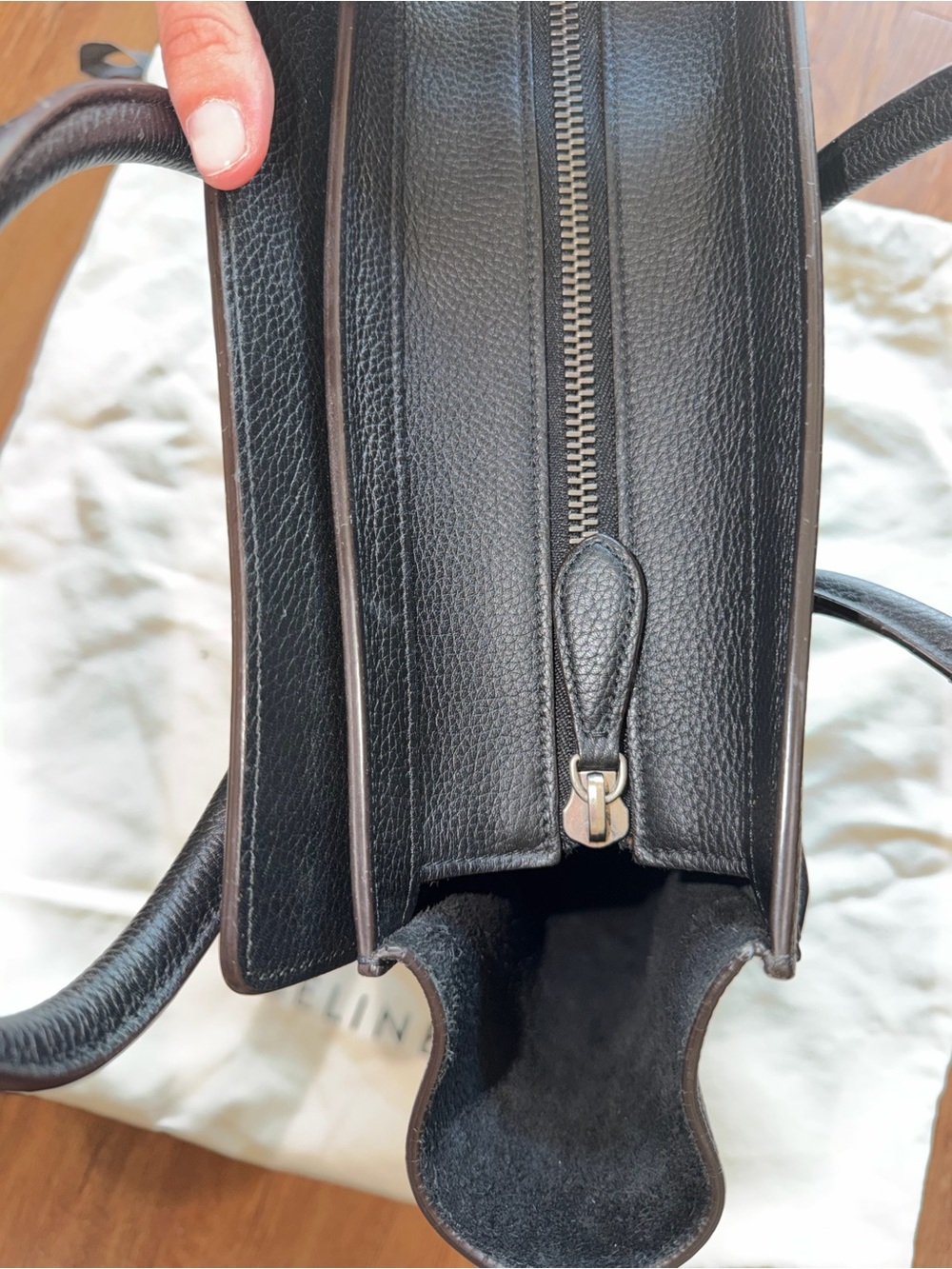 Celine Black Pebbled Leather Mini Luggage Tote - Picture 14 of 16